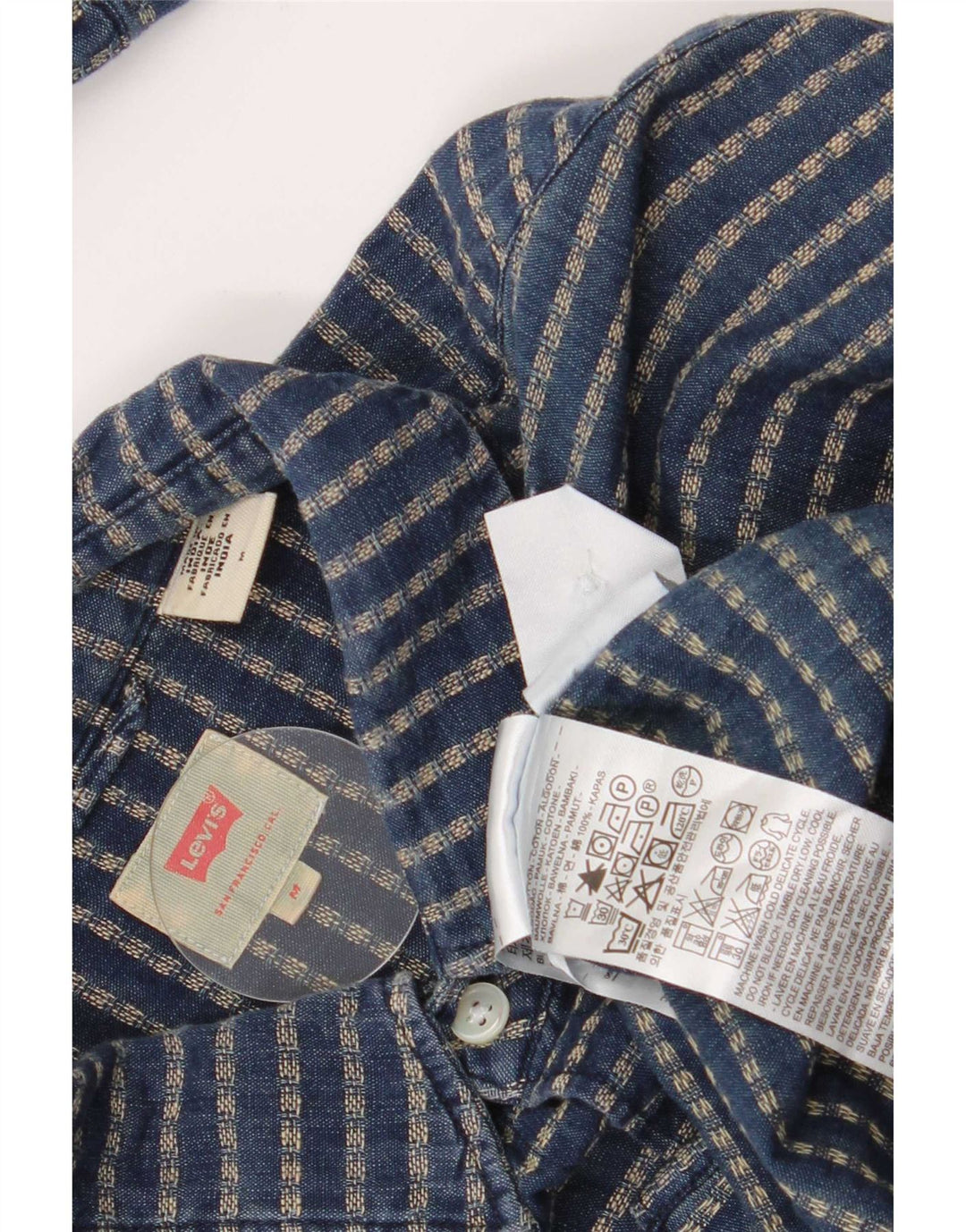 Camisa Levi's Hombre Algodón Rayas Azul Marino Medio