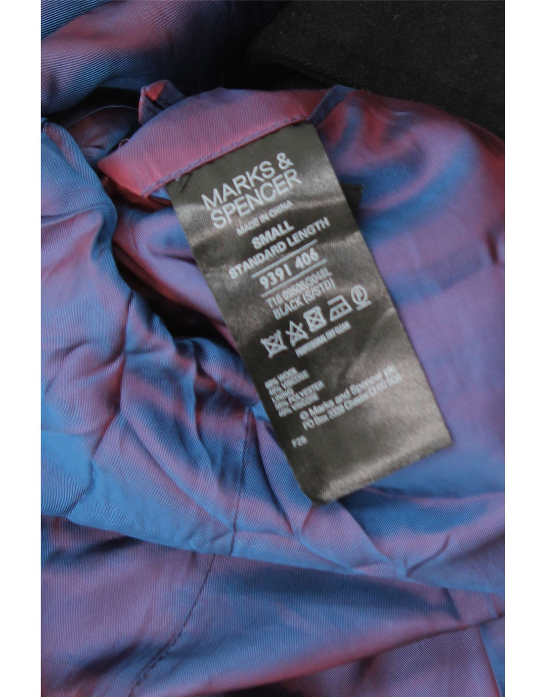 Marks & Spencer Chaquetón Autograph para hombre UK 36 Small Lana negra