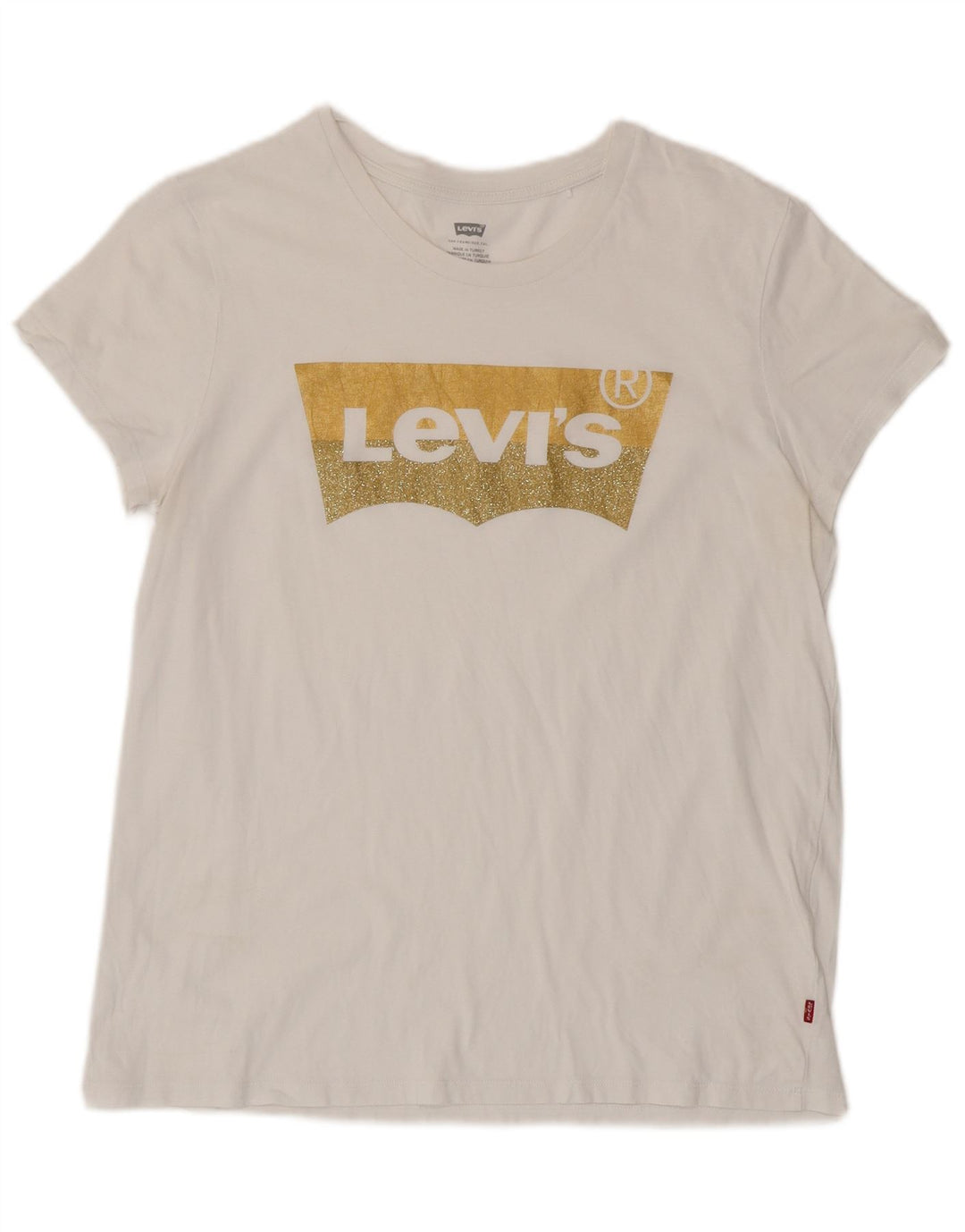 LEVI'S Camiseta gráfica para mujer Top UK 46 Large White