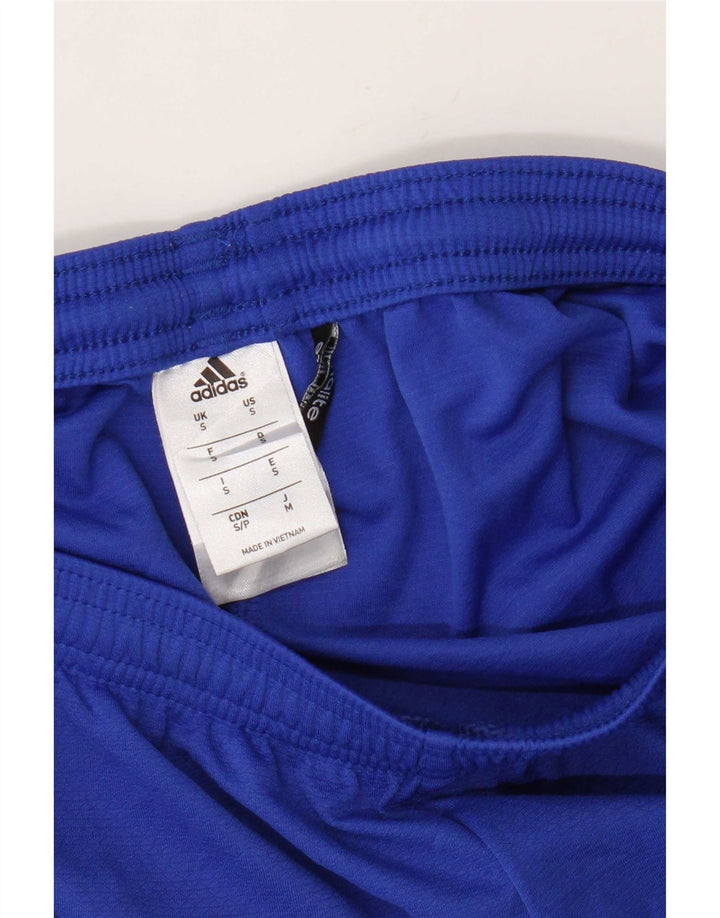 Adidas - Pantalones cortos deportivos Climalite para mujer, talla 10, poliéster azul pequeño