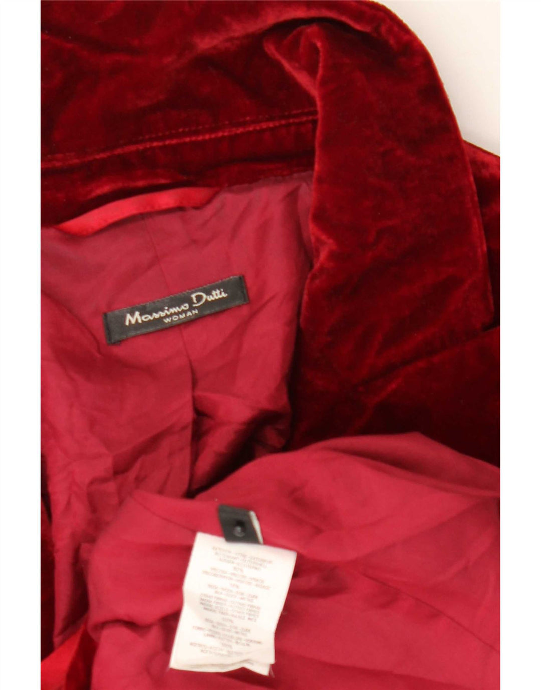 Massimo Dutti Blazer Mujer Terciopelo 1 Botón EU 44 XL Viscosa Roja