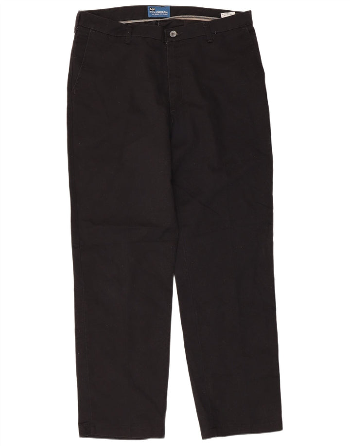 LEE Pantalón chino recto de corte clásico Total Freedom para hombre W36 L32 Negro