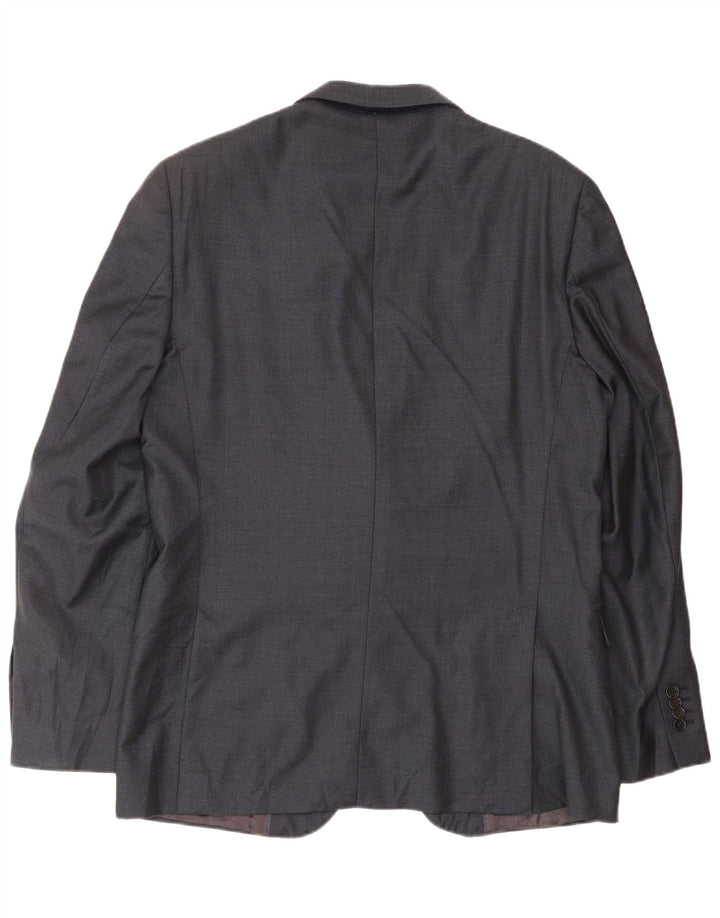 MASSIMO DUTTI Chaqueta tipo blazer de 2 botones para hombre EU 52 Large Lana azul marino