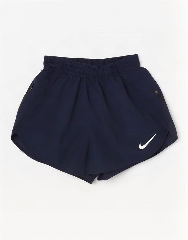 Nike Pantalones cortos deportivos Dri Fit para mujer UK 6 XS Azul marino Poliéster