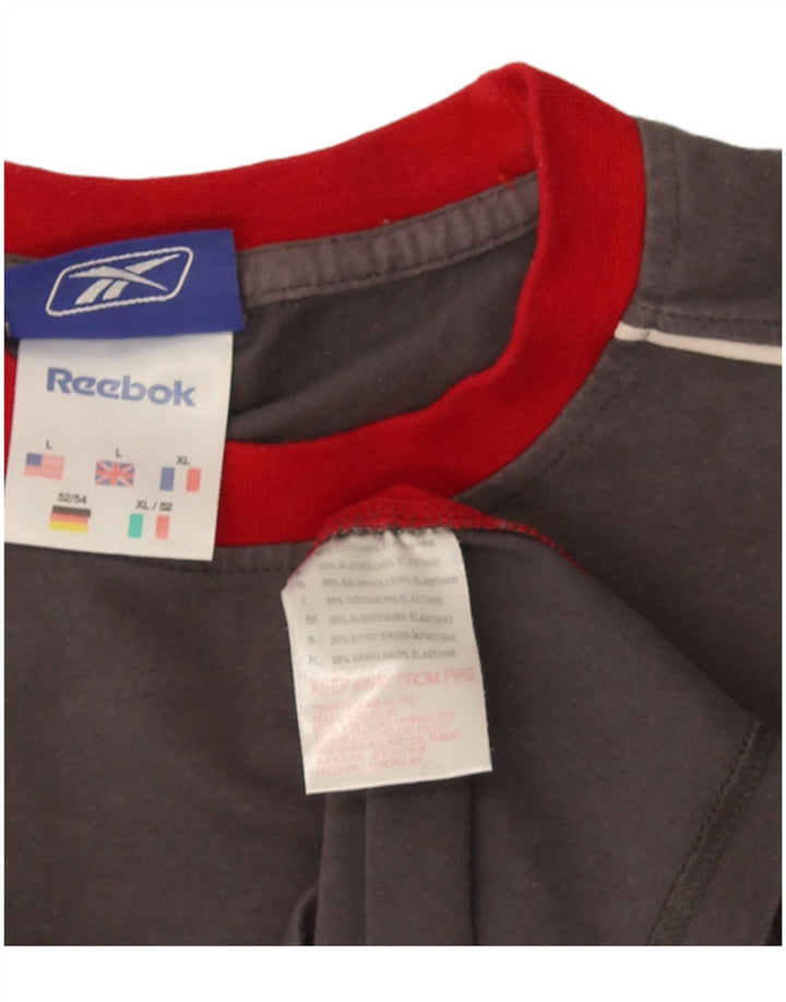 Reebok - Camiseta para hombre, talla grande, color gris, algodón