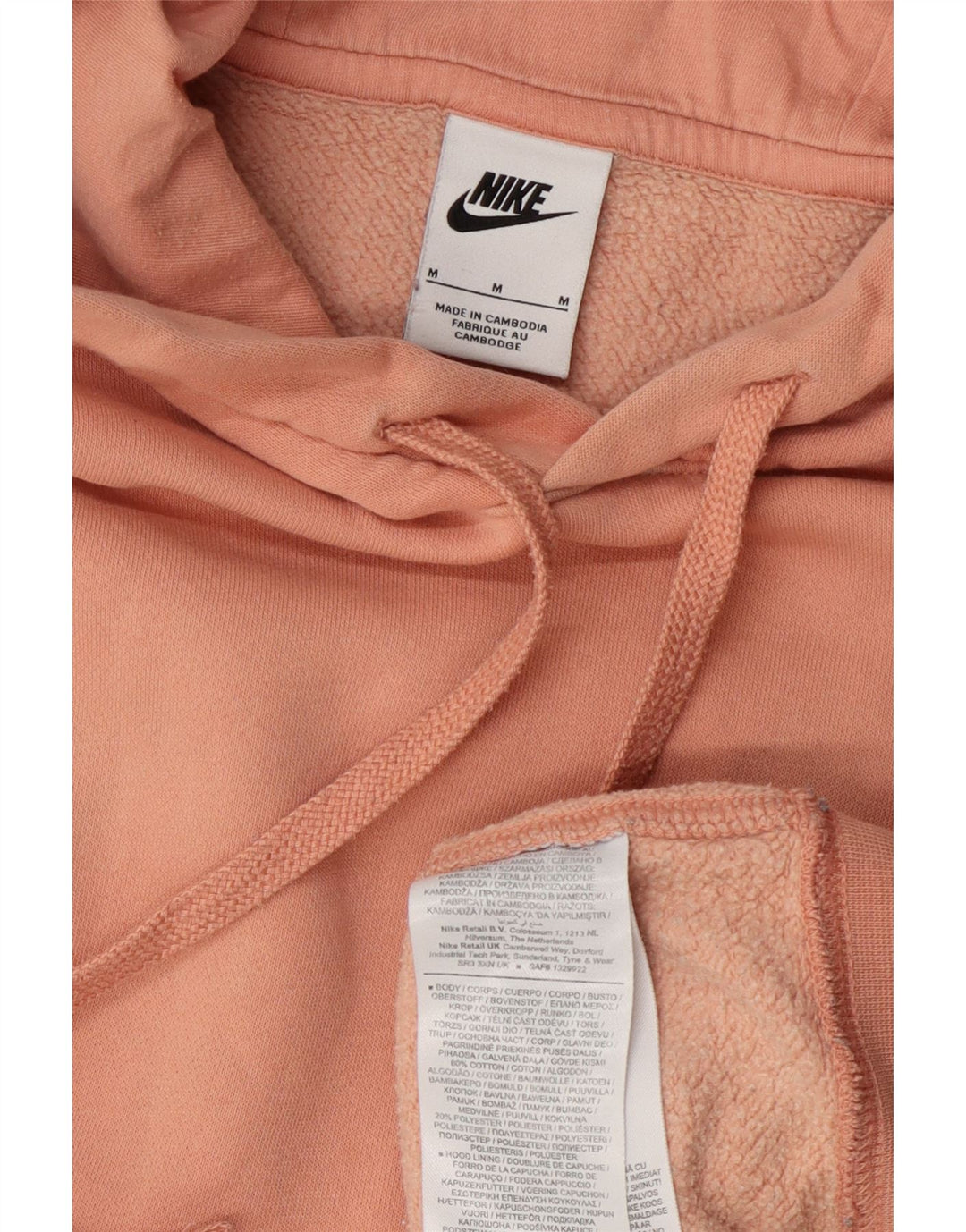 Nike Jersey con capucha extragrande para mujer UK 14 Algodón rosa medio