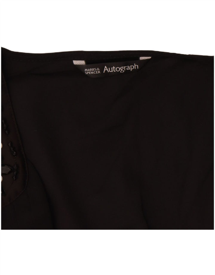 Marks & Spencer Blusa sin Mangas Autograph para Mujer UK 42 Medium Black