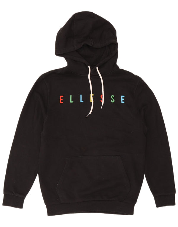 Ellesse Jersey con capucha extragrande gráfico para mujer Reino Unido 10 Small Algodón negro