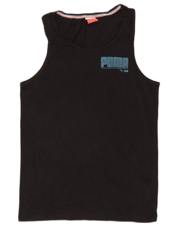 Puma Mens Graphic Vest Top Medium Black Cotton