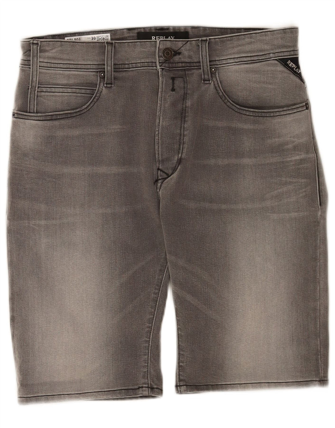 Replay Pantalones cortos vaqueros Larston para hombre W30 Algodón gris medio