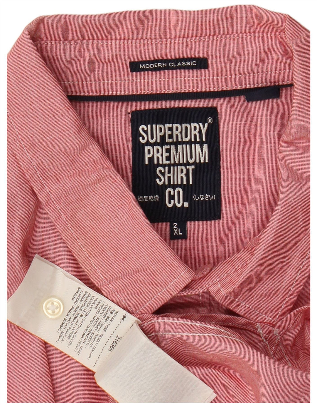 SUPERDRY Camisa clásica moderna de manga corta para hombre 2XL Algodón rojo