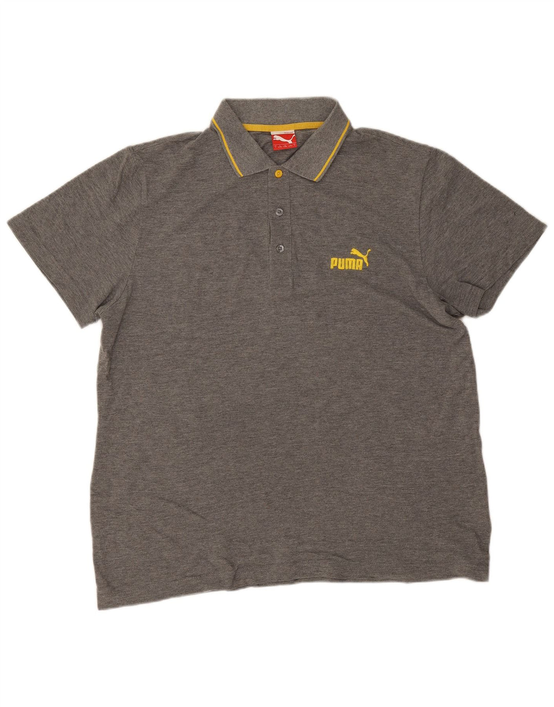Puma Polo para hombre de algodón a rayas gris grande