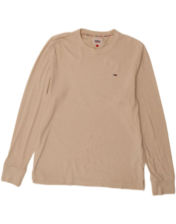 Tommy Hilfiger Hombre Top Manga Larga Grande Algodón Beige