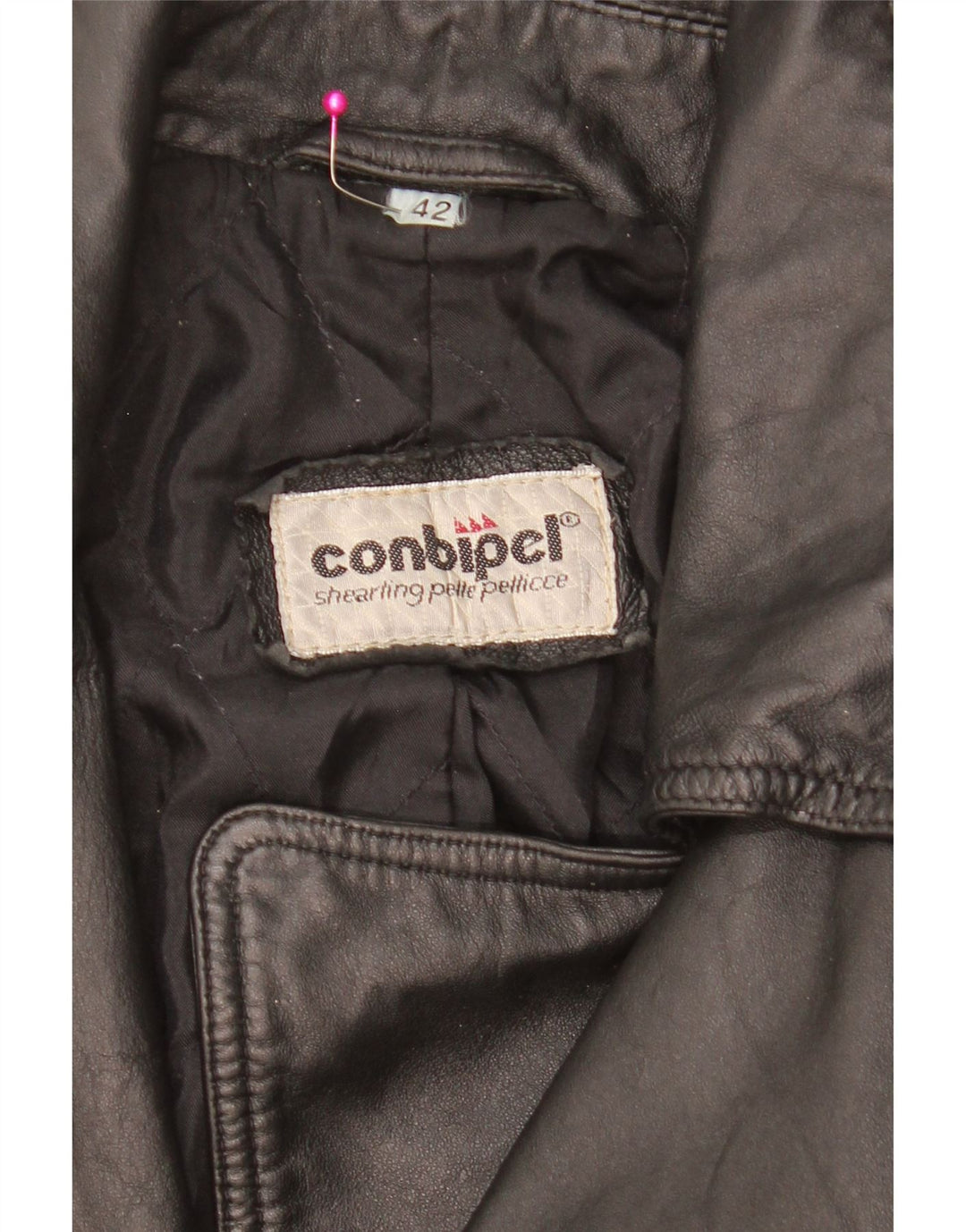 Abrigo de piel extragrande para mujer Conbipel IT 42 Medium Black Leather