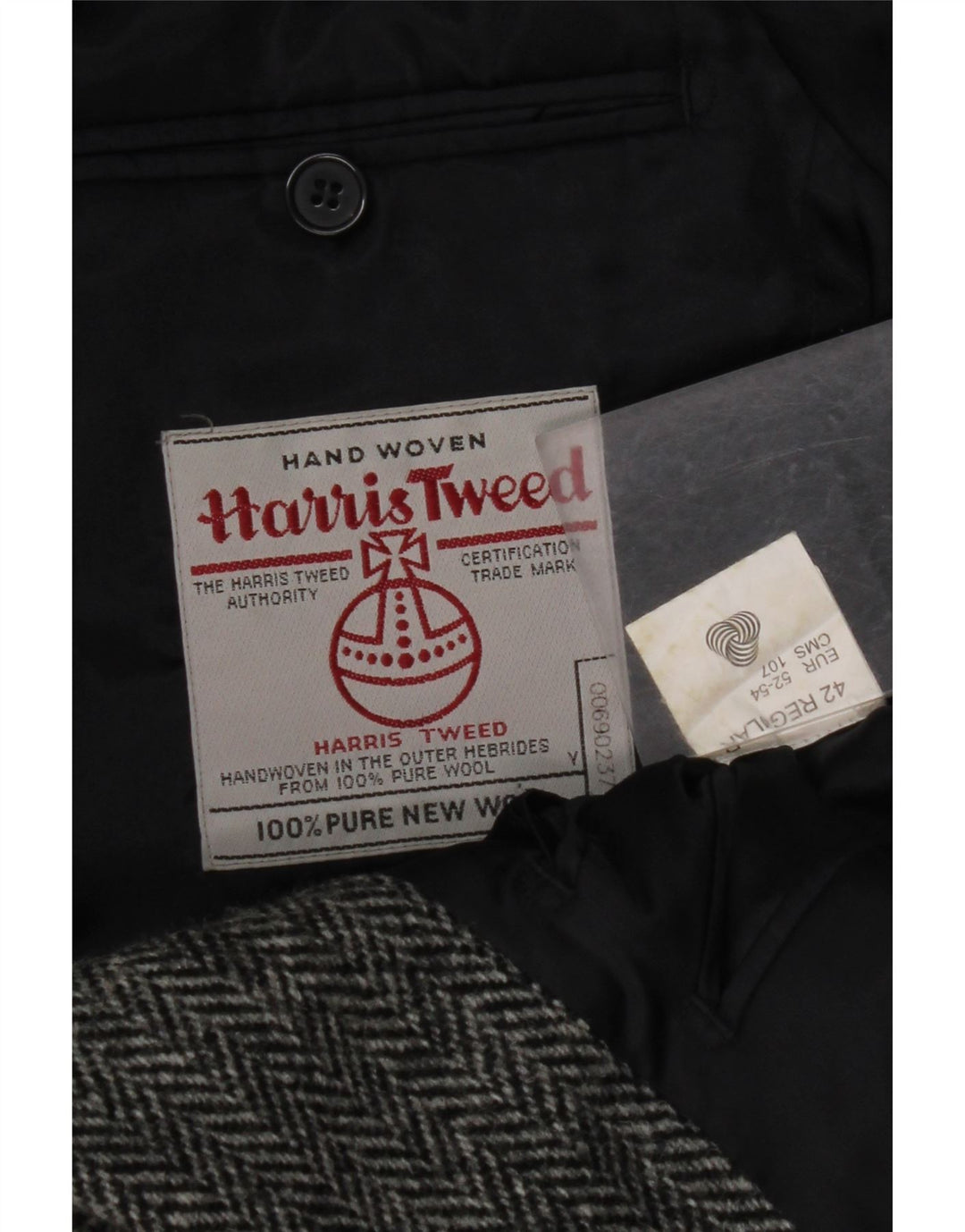 HARRIS TWEED Chaqueta tipo blazer regular para hombre Talla 42 Espiga gris grande