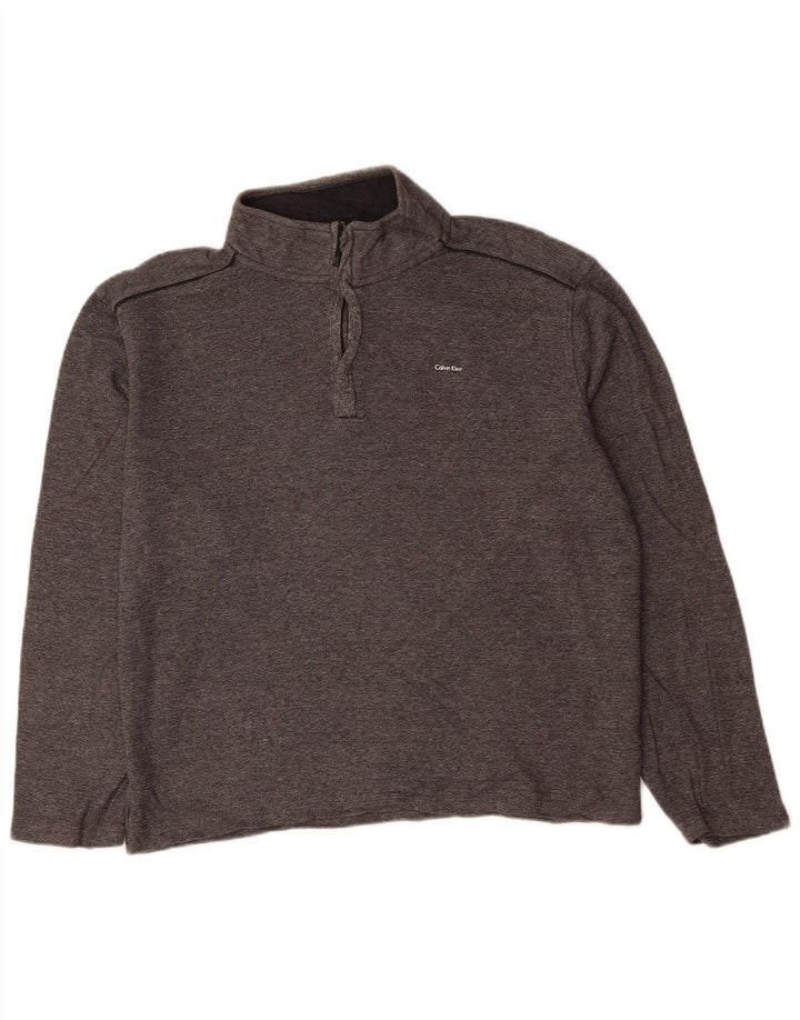 CALVIN KLEIN Sudadera extragrande con cuello y cremallera para mujer UK 40 Gris medio
