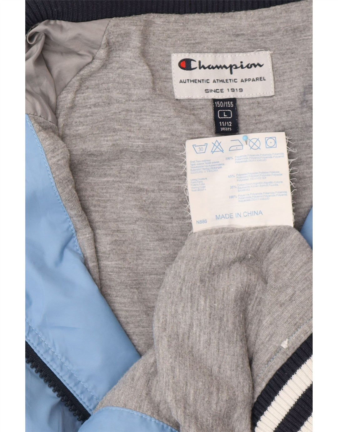 CHAMPION Chaqueta de chándal para niños 11-12 años Grande Azul Colorblock
