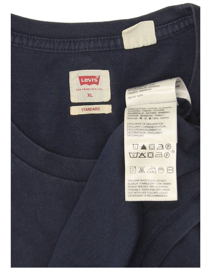 Levi's Hombre Camiseta Top XL Azul Marino Algodón