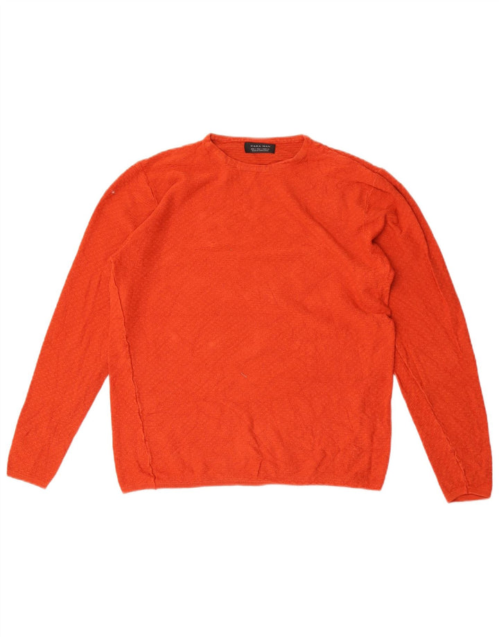 Zara Hombre Jersey Cuello Redondo Jersey Small Viscosa Naranja