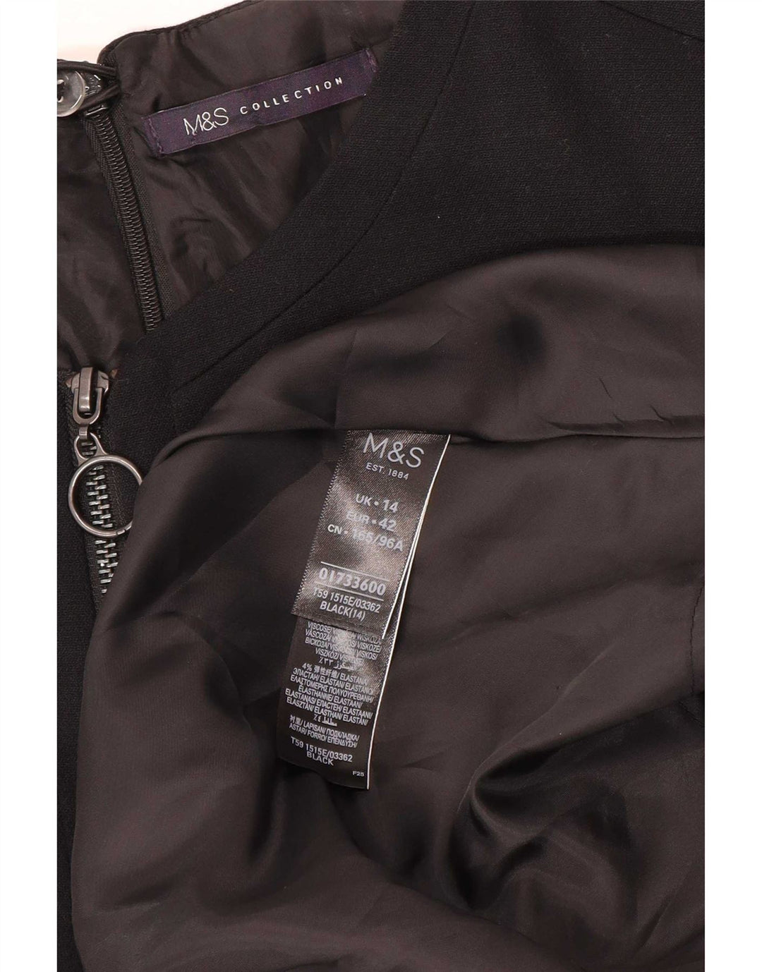 Marks & Spencer Vestido tubo para mujer UK 44 Mediano Poliéster negro