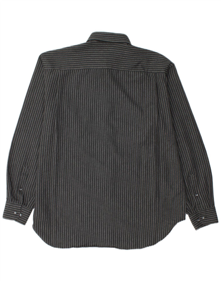 Camisa Trussardi Hombre Talla 40 Mediana Poliéster Rayas Negras