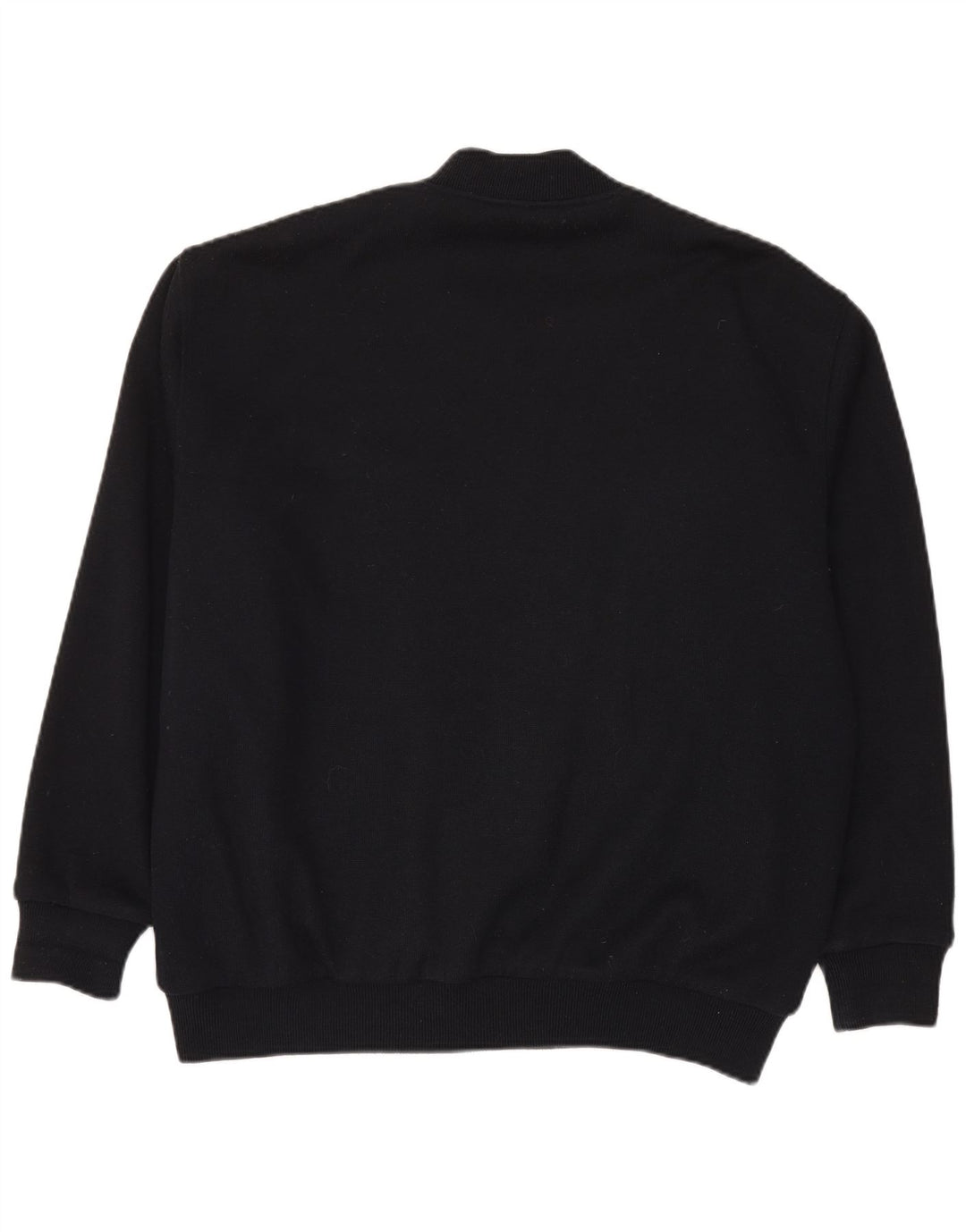Vintage hombres punto bomber chaqueta IT 56 2XL negro colorblock lana