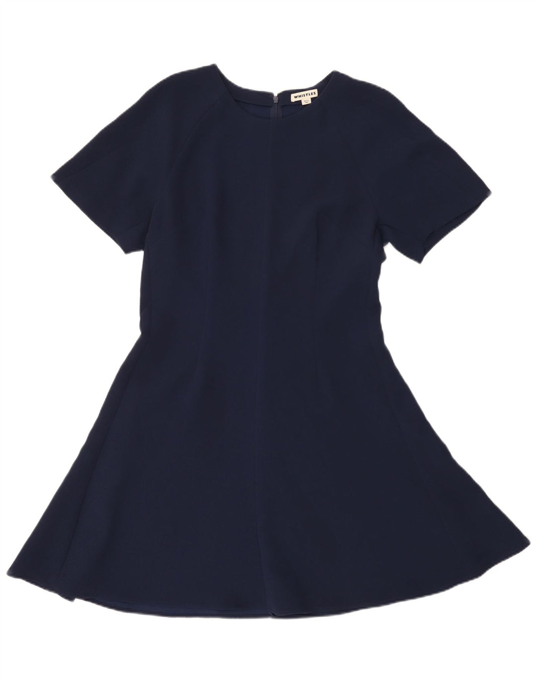 Whistle Vestido acampanado de manga corta para mujer UK 44 Poliéster azul marino mediano