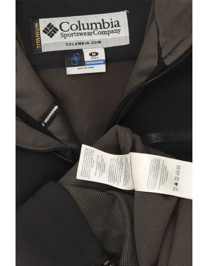 Columbia Chaqueta cortavientos de titanio para hombre UK 38 Mediano Negro Poliéster