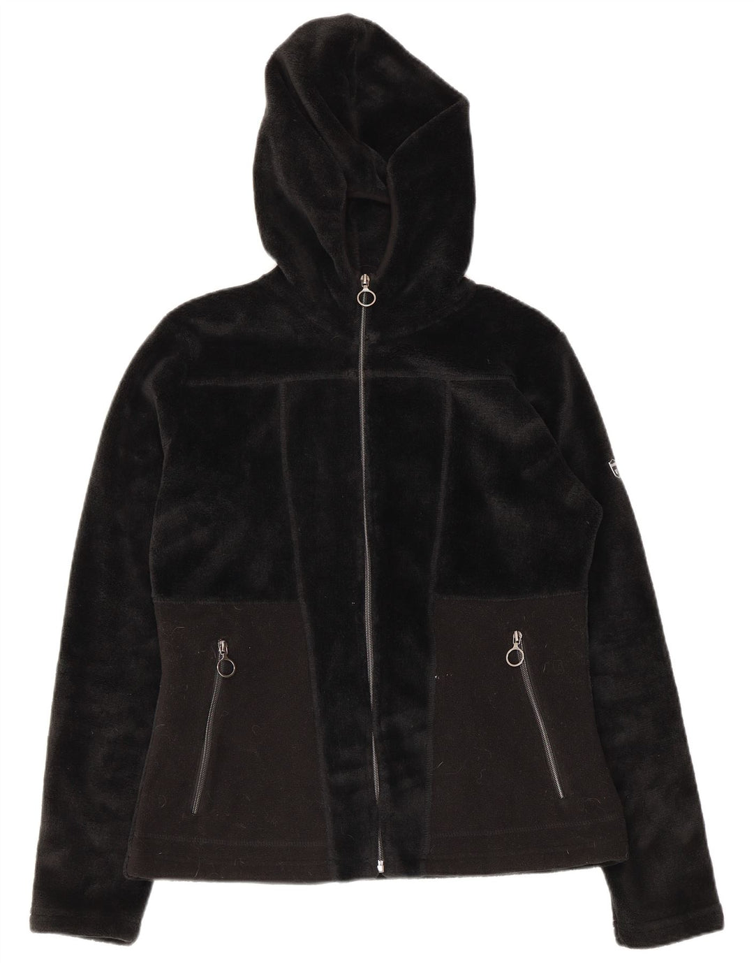 Brugi Chaqueta polar con capucha para mujer UK 40 Mediana Poliéster negro