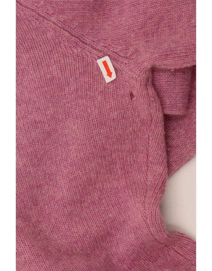 J. CREW Suéter tipo jersey con cuello vuelto y botones para mujer, talla 40, color rosa medio