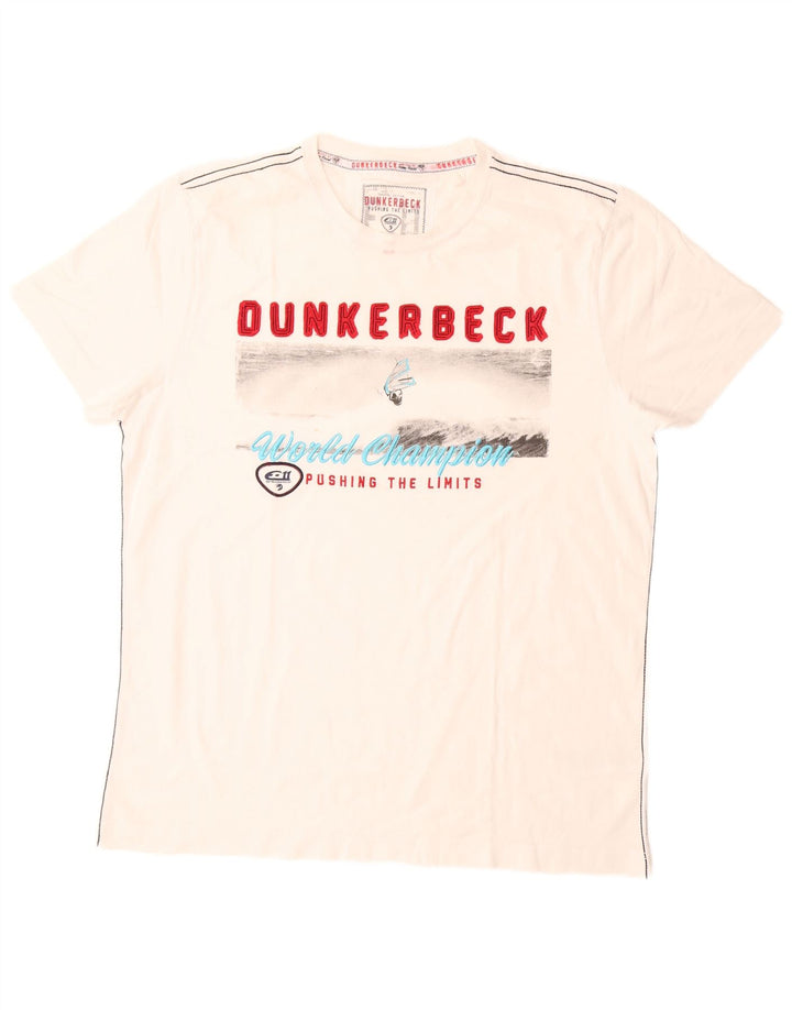 Camp David Camiseta gráfica para hombre Top XL Algodón blanco