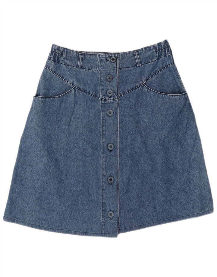 Falda vaquera vintage para mujer IT 44 Mediana W28 Algodón azul