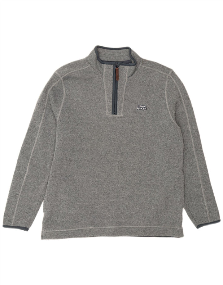 Weird Fish - Sudadera con cuello y cremallera para hombre, talla grande, poliéster moteado azul