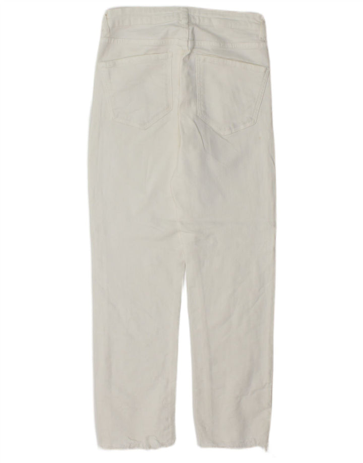 ZARA Mujer Vaqueros Rectos EU 36 XS W26 L26 Blanco