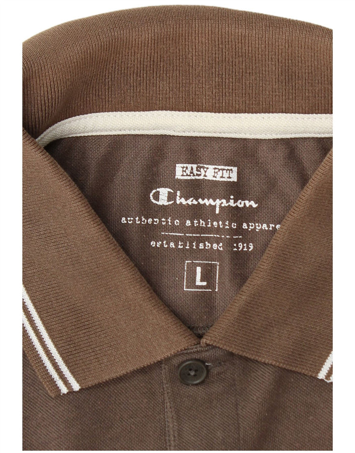 Champion Polo De Ajuste Fácil Para Hombre Grande Marrón