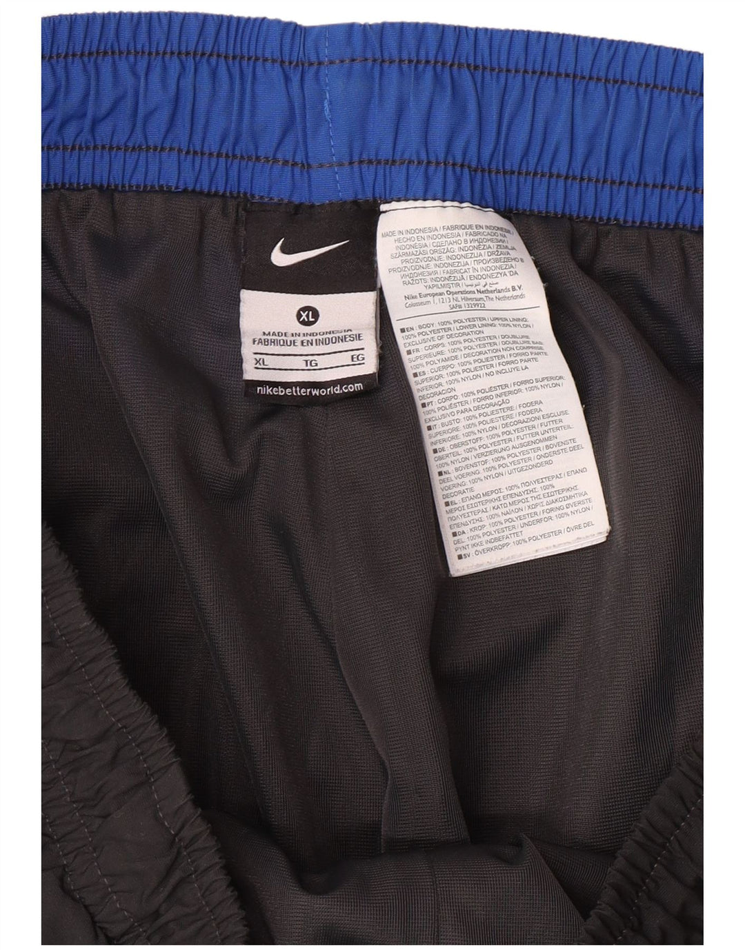 NIKE Hombre Pantalones De Chándal Gráfico Joggers XL Gris Colorblock