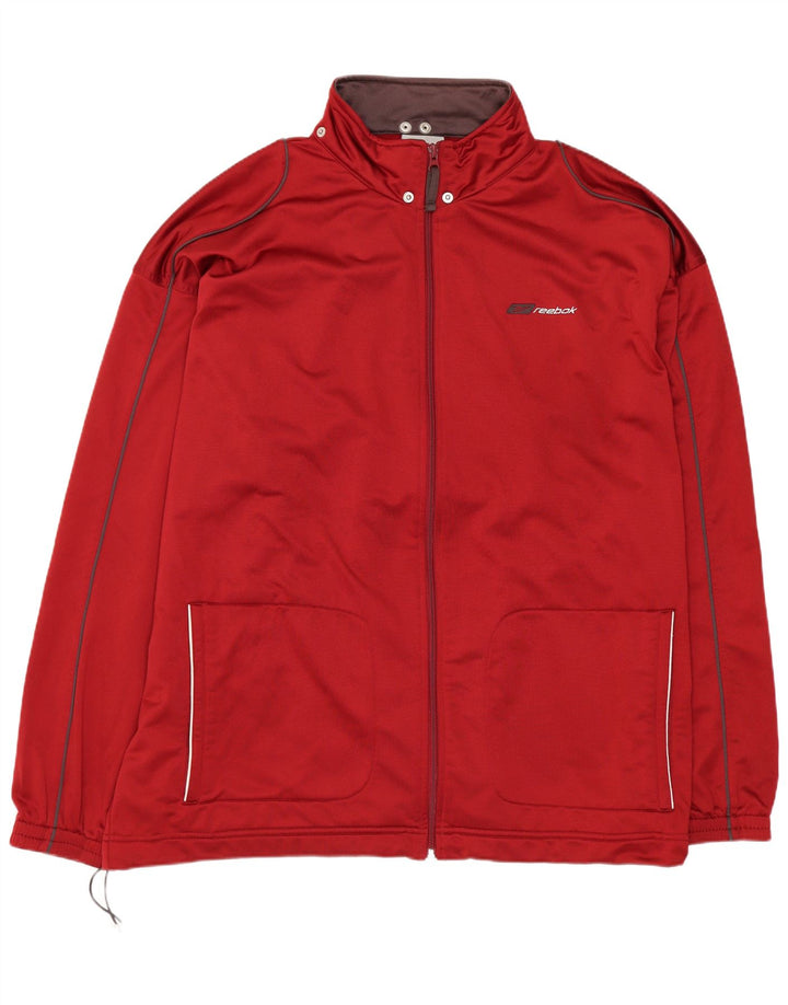Reebok Hombre Chándal Top Chaqueta XL Rojo Poliéster