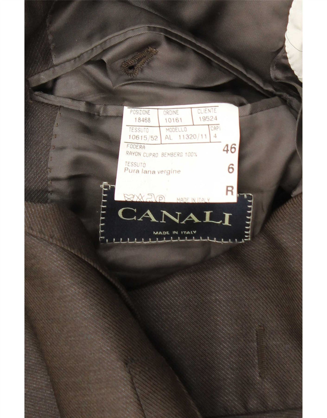 Canali Chaqueta tipo blazer de 3 botones para hombre IT 46 Small Brown Wool