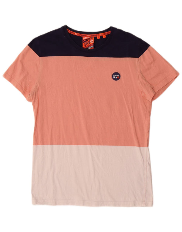 SUPERDRY Camiseta para Mujer Top UK 40 Large Rosa Colorblock Algodón