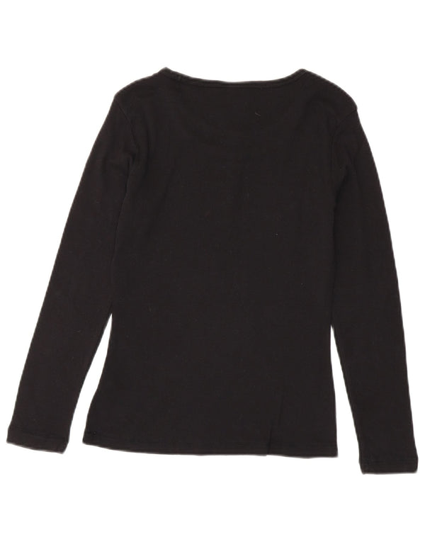 Champion Heritage Classics Top de manga larga para mujer UK 12 Medium Black Cotton