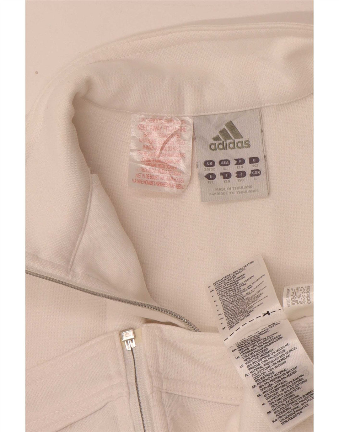 Adidas - Chaqueta de chándal con gráfico para niña, 11-12 años, poliéster blanco