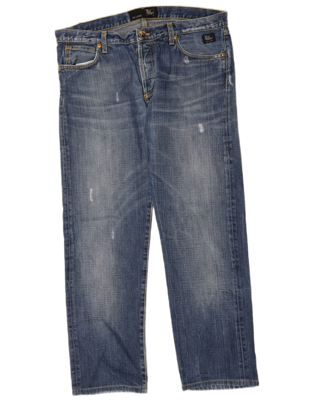 Roy Rogers Vaqueros rectos desgastados para hombre W35 L29 azul