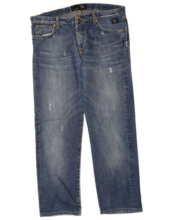 Roy Rogers Vaqueros rectos desgastados para hombre W35 L29 azul