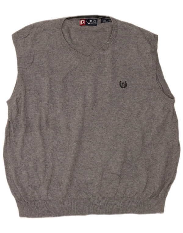 Chaps Chaleco para hombre Camiseta sin mangas 2XL Algodón moteado gris
