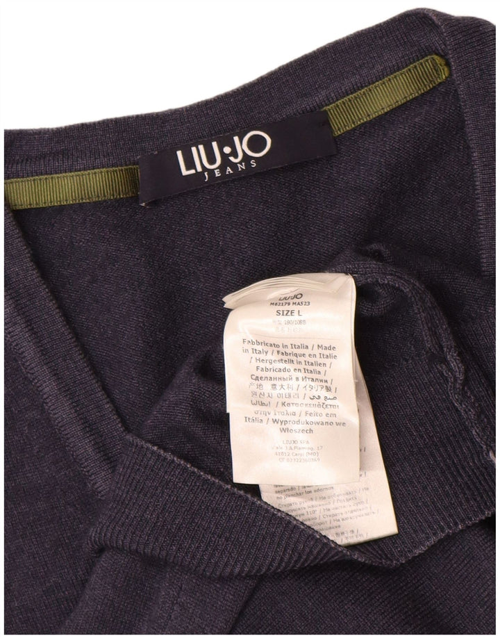 Liu Jo - Cárdigan para hombre de lana azul marino grande