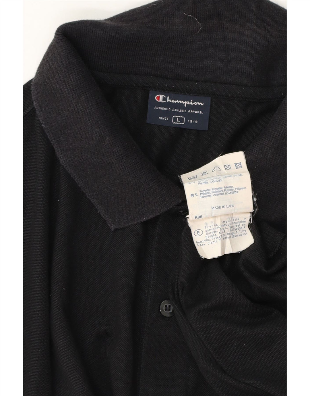 Champion Polo Para Hombre Grande De Algodón Negro