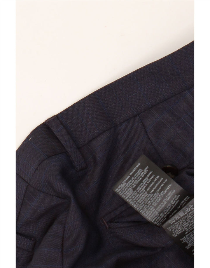 Pantalones de traje ajustados para hombre de Ted Baker W36 L31 Lana azul marino