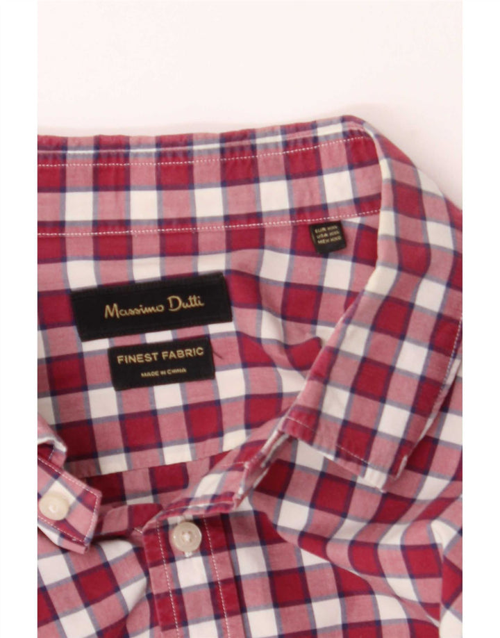 Camisa Massimo Dutti Hombre 2XL Vichy Rosa