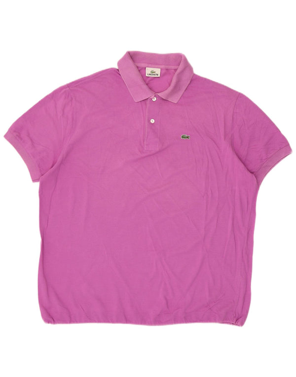 Polo Lacoste para hombre talla 7 2XL algodón rosa