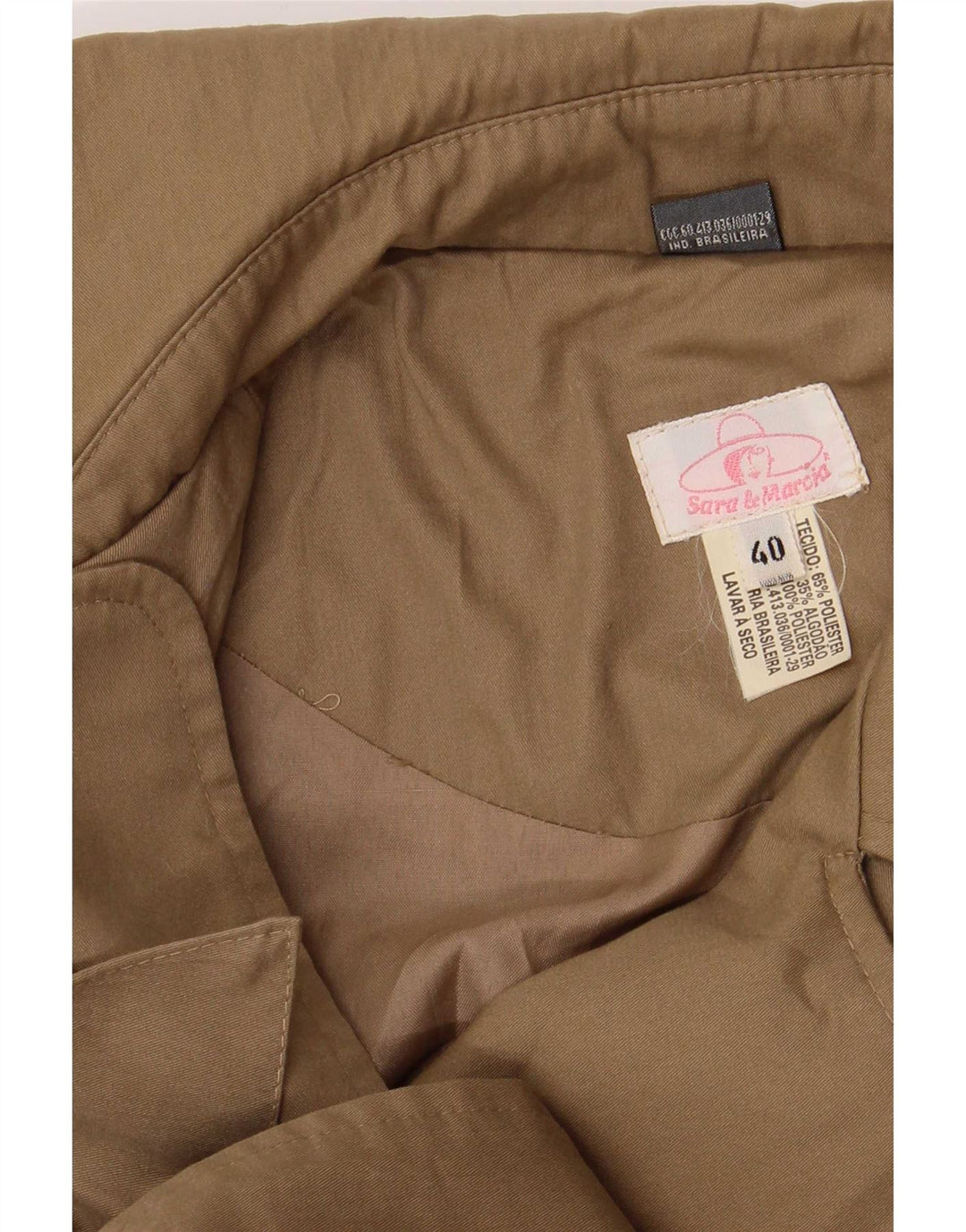 Gabardina vintage de gran tamaño para mujer IT 40 Poliéster beige pequeño